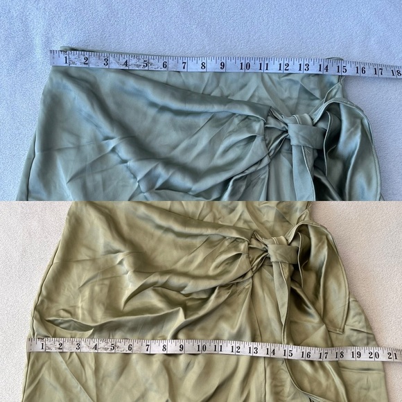 NWT Zara Satin Wrap Tie Waist Skirt M - Picture 8 of 16